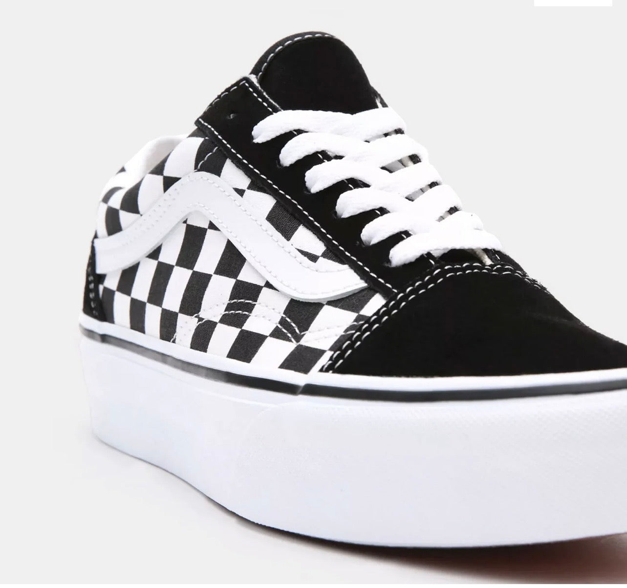 Vans Old Skool Plataform Checkerboard Black True White
