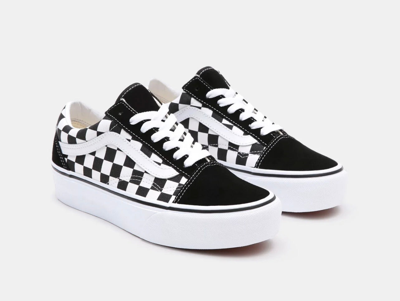 Vans Old Skool Plataform Checkerboard Black True White