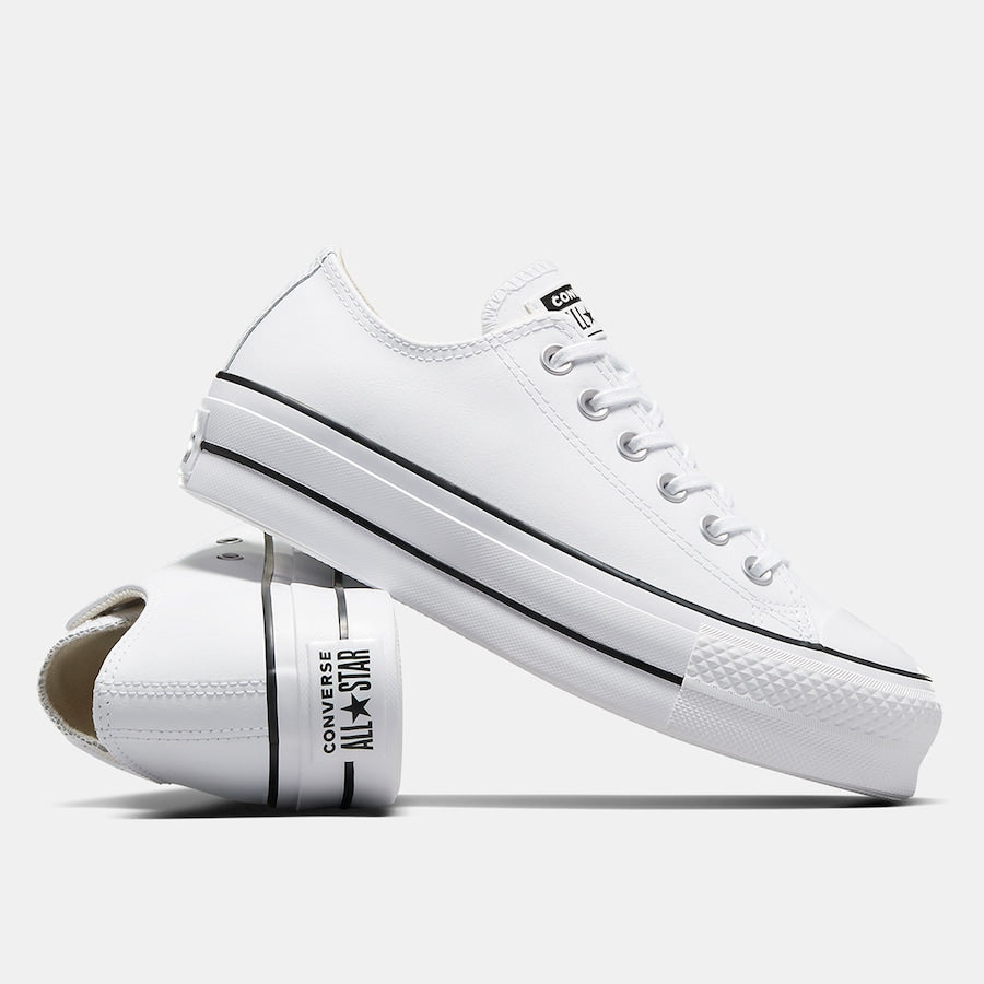 Chucks - All Star Plataforma PoliPiel Blanca baja