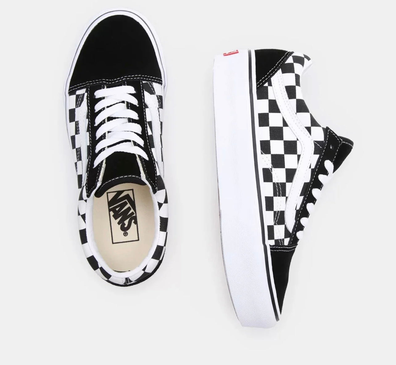 Vans Old Skool Plataform Checkerboard Black True White