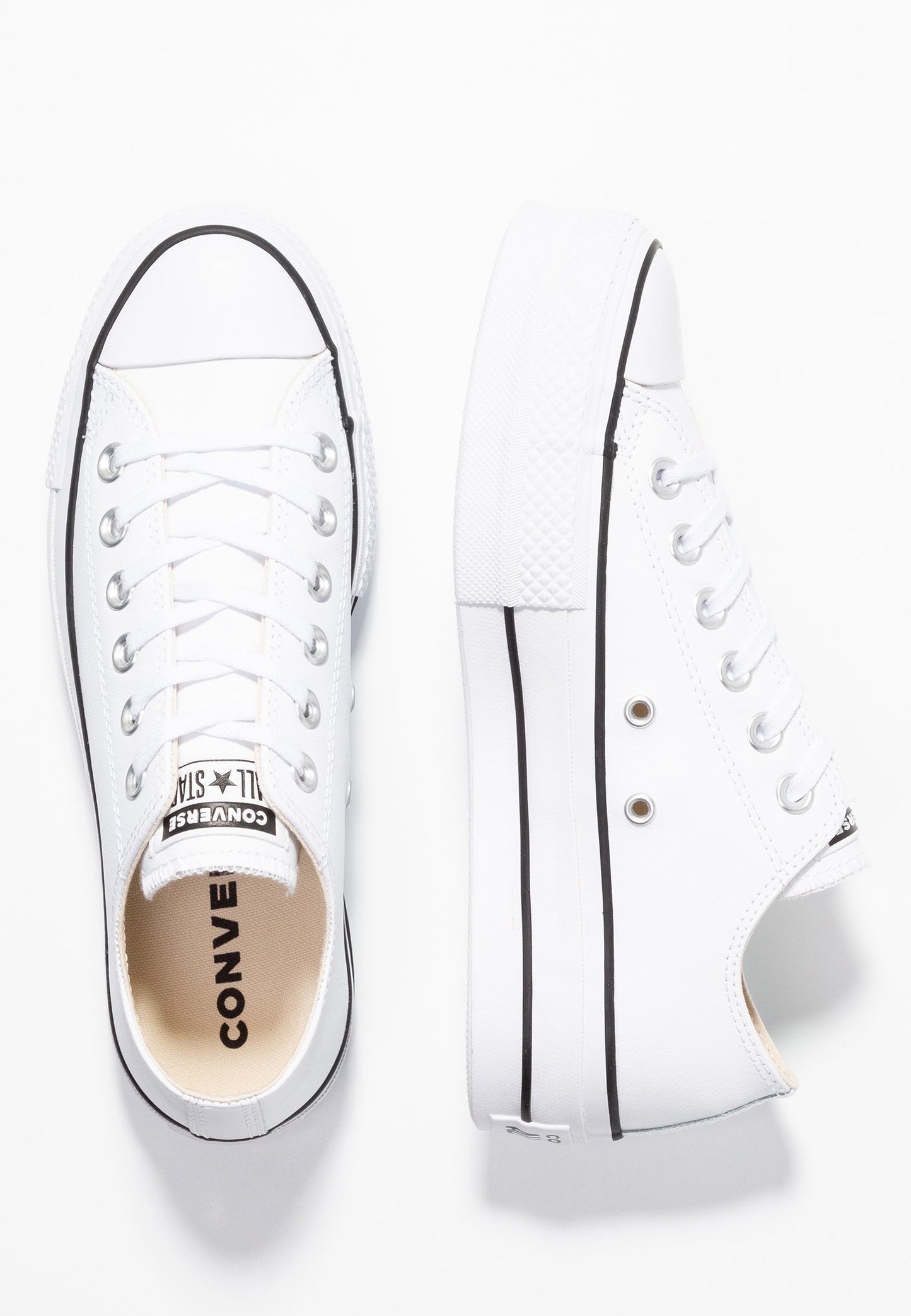 Chucks - All Star Plataforma PoliPiel Blanca